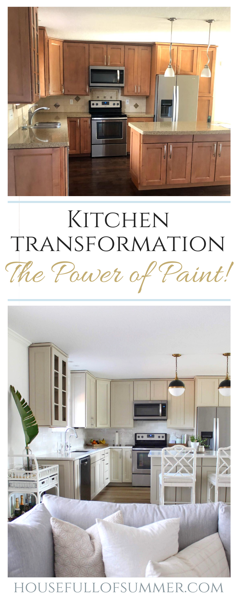 Kitchen Cabinet Paint Color Reveal Before After House Full Of Summer ...